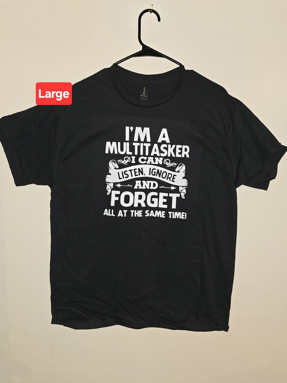 Black Graphic Tee - "I'm a Multitasker" Crewneck Shirt